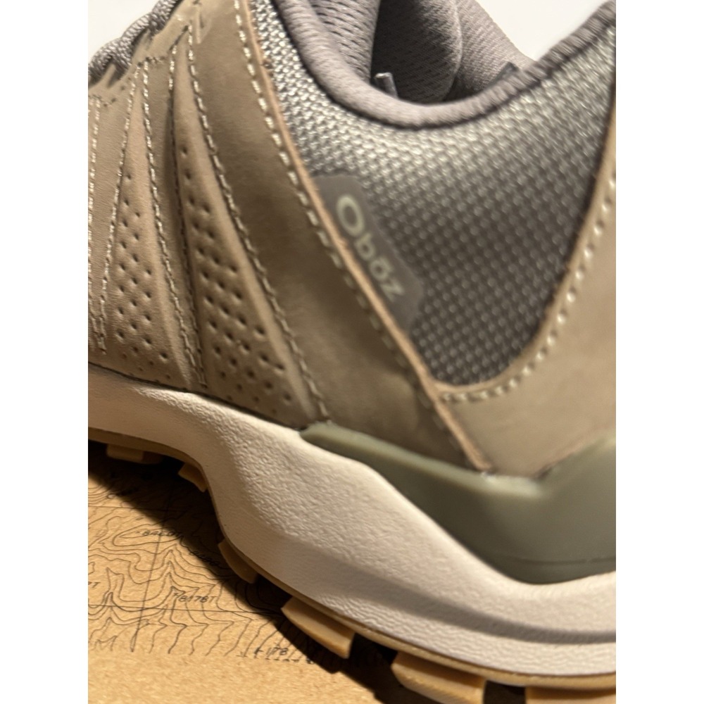 Oboz Women's Sypes Low Leather B-Dry Waterproof Hiking Shoes 10 Gravel - Picture 2 of 4